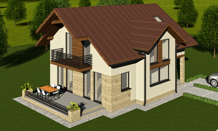 Proiect casa parter si mansarda (144 mp) - Florina